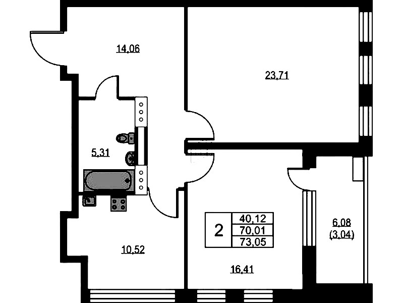 2-комнатная квартира 72.7 м², 10/10 эт., ЖК «VEREN NEXT Шуваловский»